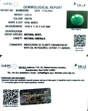 5.62/CT Natural Panna Stone with Govt. Lab Certificate